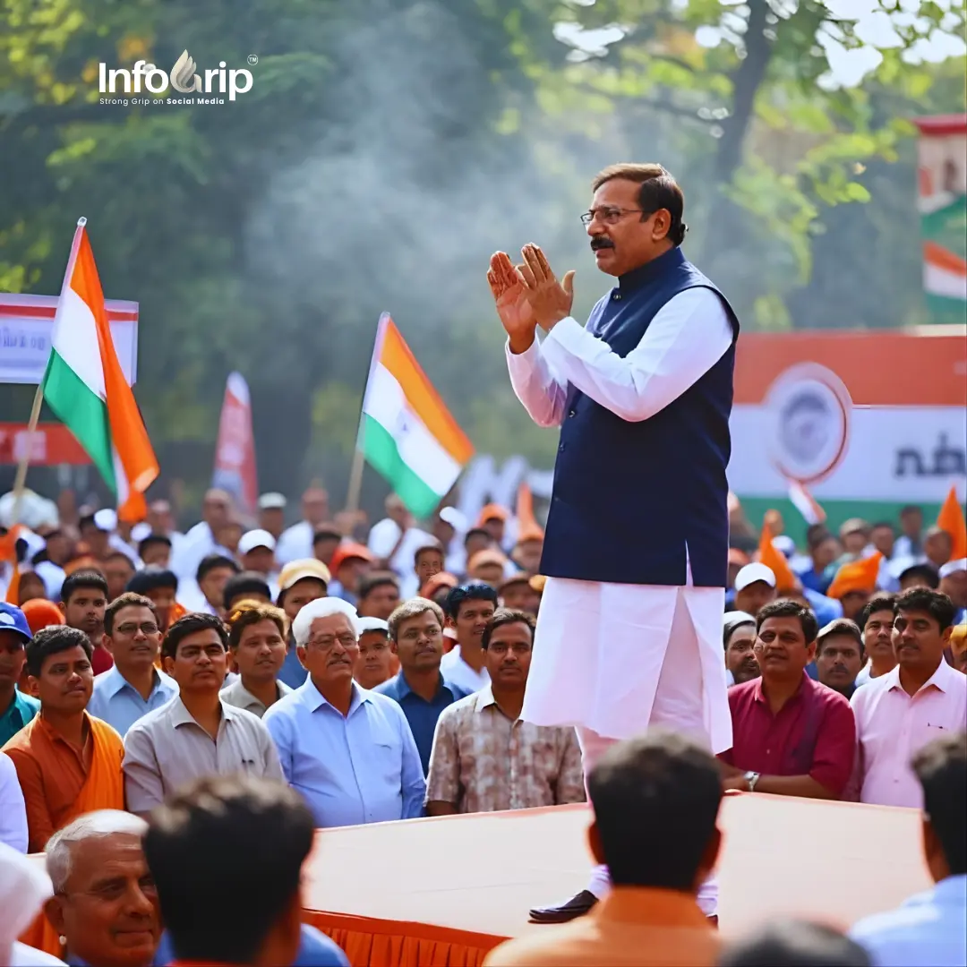 Political leader using mobile phone to connect with voters