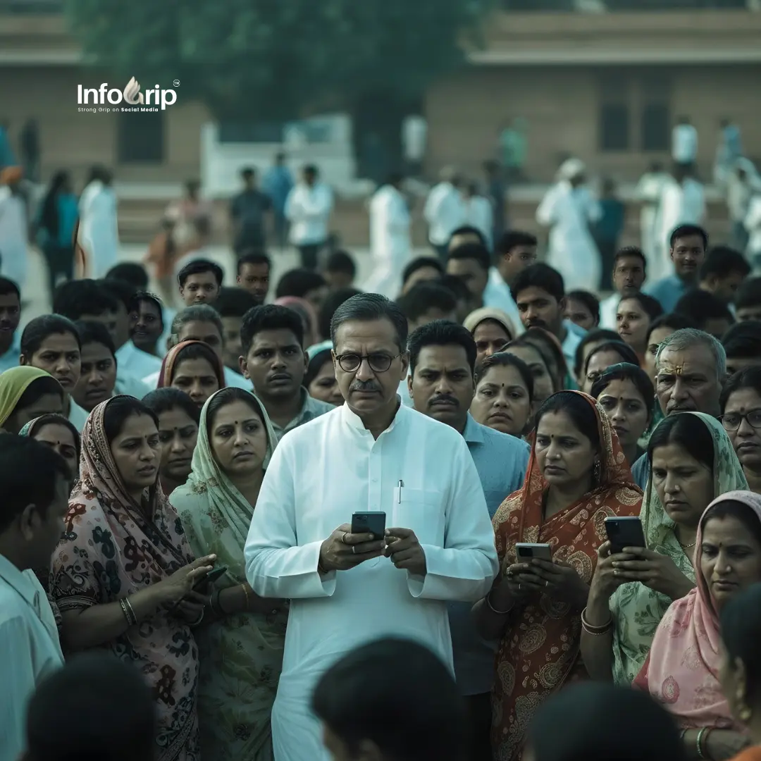 Politician using smartphone for digital outreach